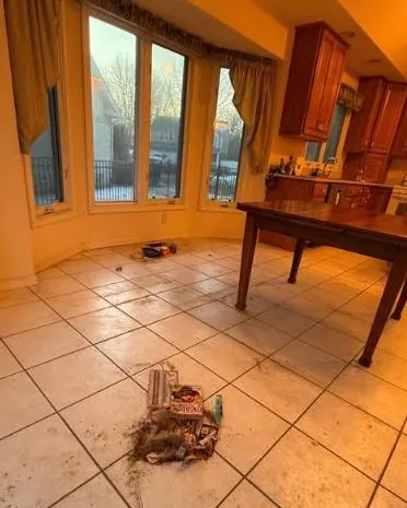 Kitchen Dining before cleaning