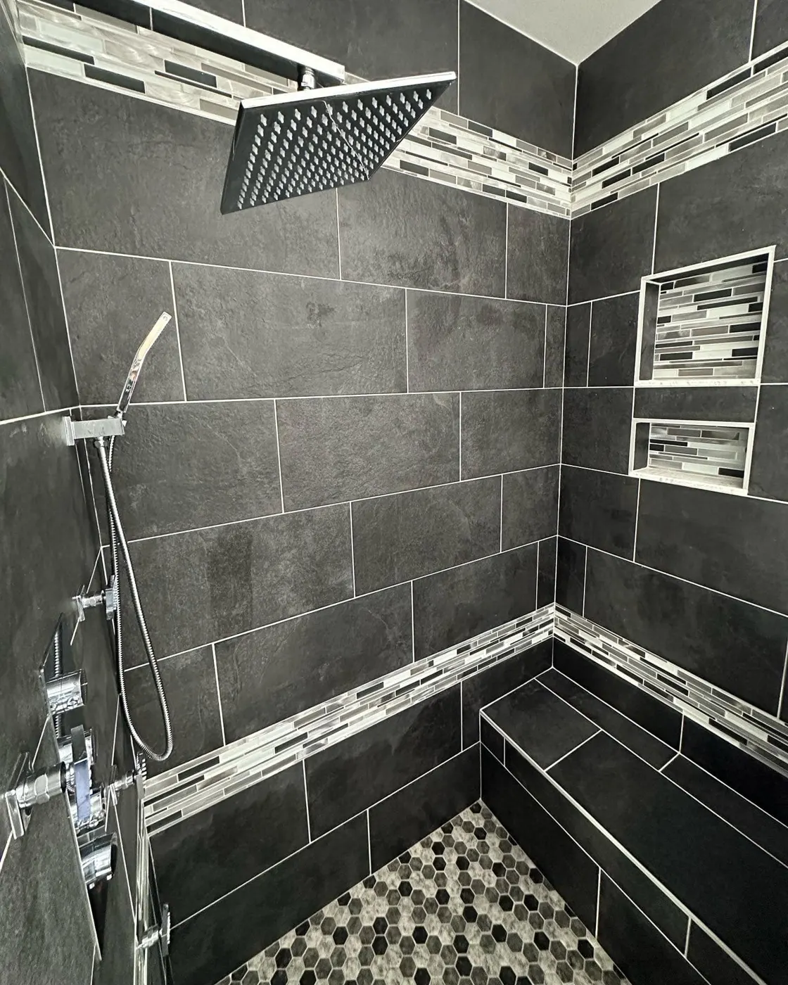 Spotless tiled shower